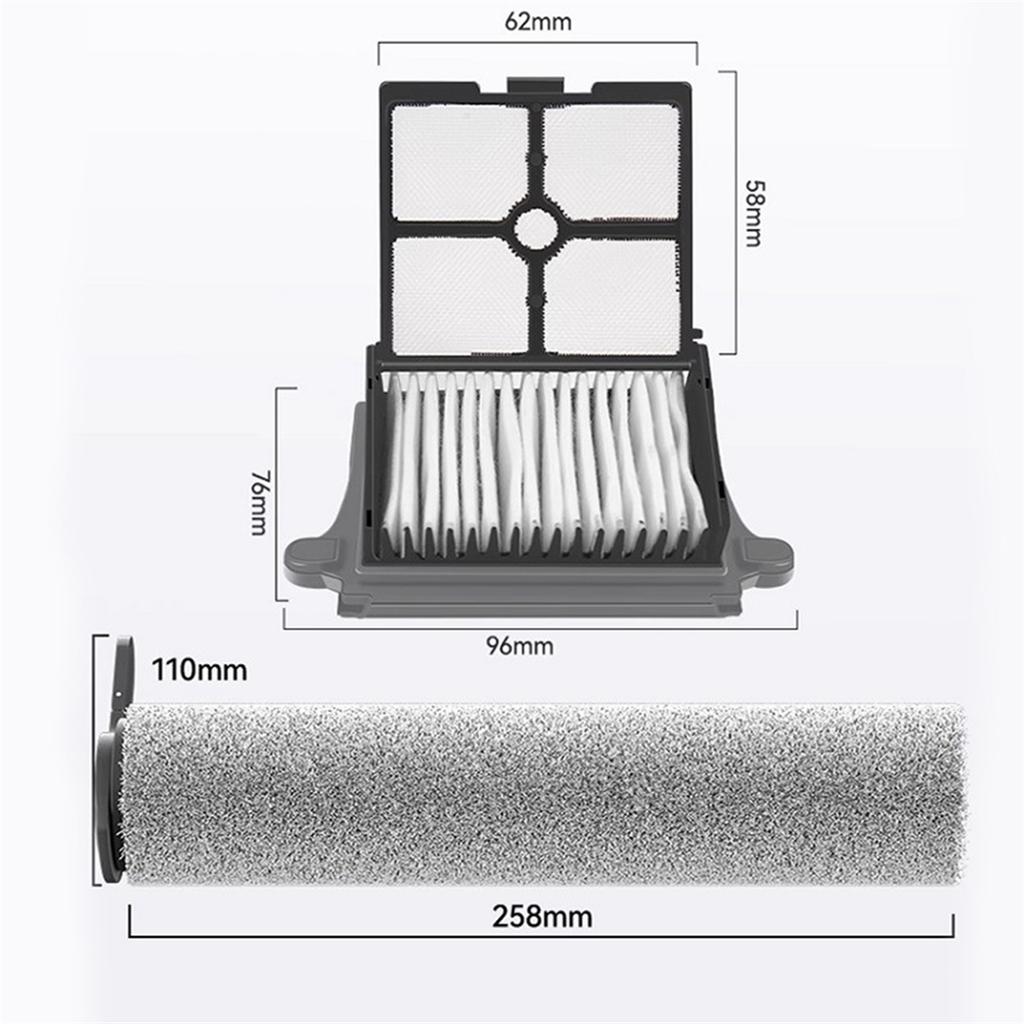 Filtri HEPA di ricambio e set di spazzole a rullo per aspirapolvere Tineco FLOOR ONE S7 Steam Cordless Wet Dry Floor Washer