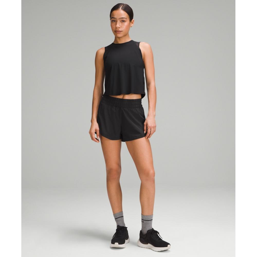 Lululemon Sculpt Cropped Tank Top  Pleated Black
