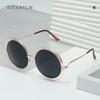 Nye metall dobbeltring solbriller Fargefilm Reflekterende HD solbriller for menn og kvinner Solbriller Mote solbriller.