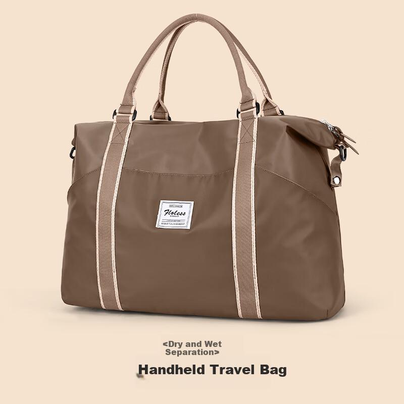 Landcase Handheld Travel Bag, Large Capacity Fitness Bag, Sport Bag, Luggage Bag, Khaki, Large Size