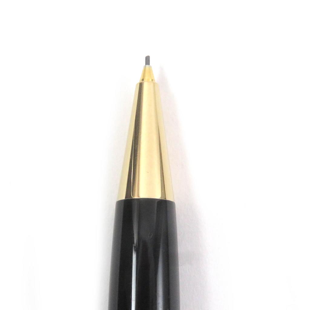 Great MONTBLANC Mechanical Pencil Meisterstck Twist Type Black Gold Precious Resin Used