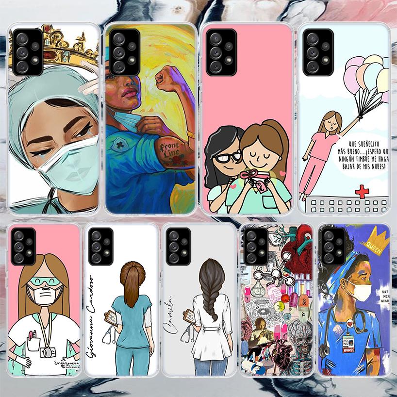 Medicine Nurse Doctor Soft Phone Case For Samsung Galaxy A16 A26 A36 A56 A15 A14 A13 A55 A54 A53 A35 A34 A33 A25 A24 A23 A05S A0