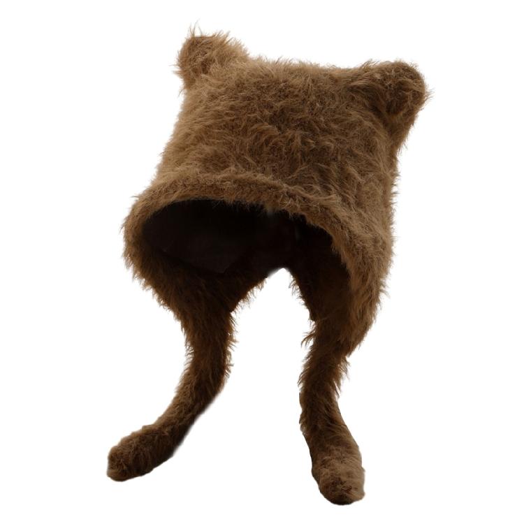 

Зимняя шапка-ушанка с медвежьими ушками для подростков, ветрозащитная шапка-ловушка, защитная шапка для ушей, зимние принадлежности для велоспорта и катания на лыжах для взрослых темно-синий