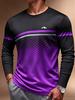 2026 Einfaches Herren-Streifen-Gradient-T-Shirt Herbst Outdoor Mode Langarm-Oberteile Übergroße Langarm-T-Shirts Herrenbekleidung