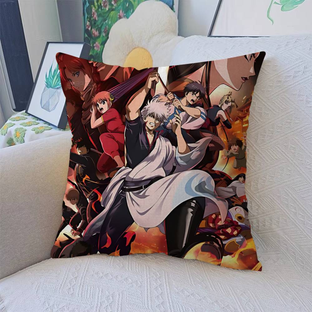 Anime G-Gintama Funny Cushion Cover Inches Farmhouse Decor Home Throw Pillow Covers for Couch Decorations