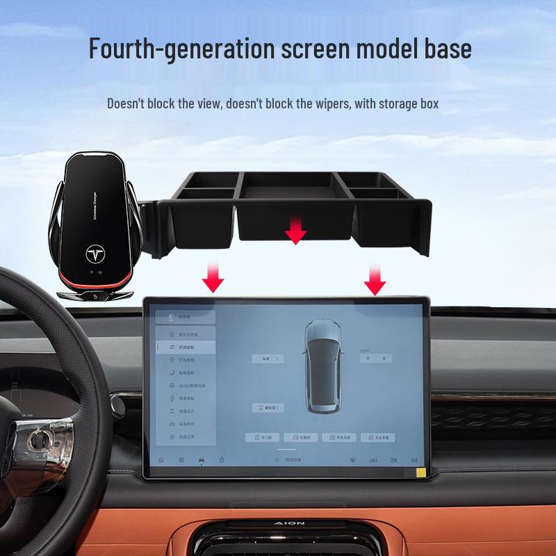 Enhanced Phone Holder with Storage for Aion V & Aion R, Optimized for 24-25cm Users