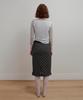 Aobteu Frill Layered Check Skirt - Black