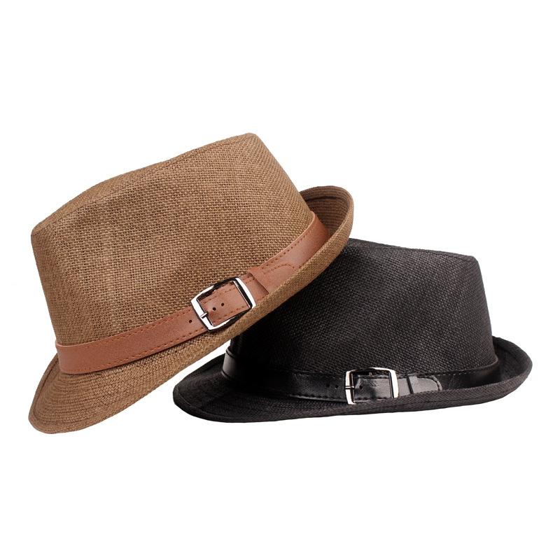 Men's Bowler Hat Summer Straw Hat Men Jazz Hat Gentleman Hat Breathable Sun Hat