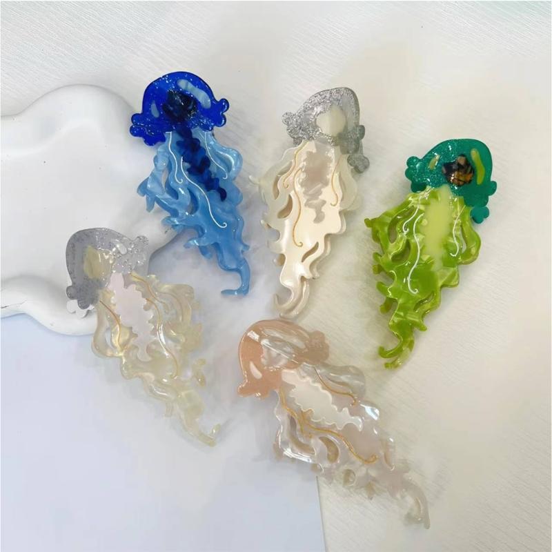 Fashionable Jellyfish Shaped Acetate Hair Clip Women's Hair Accessory For Women Seeking Fashion And Individuality