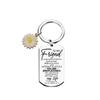 Sunflower Stainless Steel Best Friend Keychain Gift Pendant