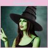 Halloween Witch Hat With Ruffled Lace Edge For Cosplay And Party Decorations