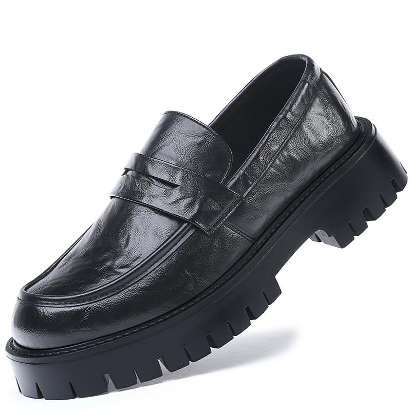 

Модные повседневные кожаные туфли в деловом стиле, мужские мокасины на толстой подошве, классические мягкие дышащие мужские мокасины 46 чёрный