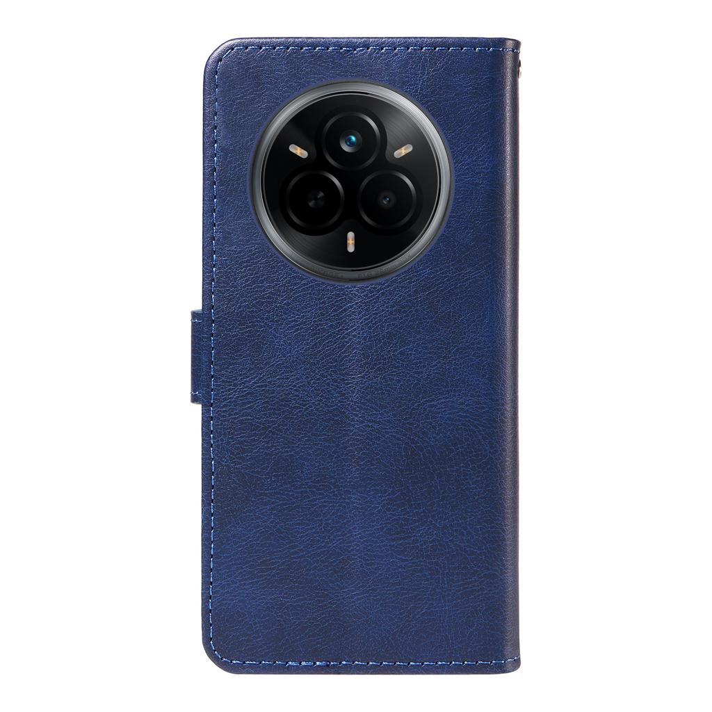 For Realme 14 Pro 5G Leather Wallet Case with Strap Solid Color Phone Stand Cover