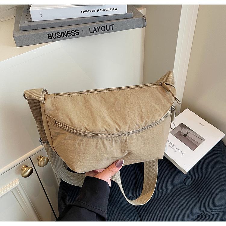 New Cloth Bag Women's Simple Solid Color Shoulder Bag Large Capacity Fashion Leisure Going Out Messenger Bag