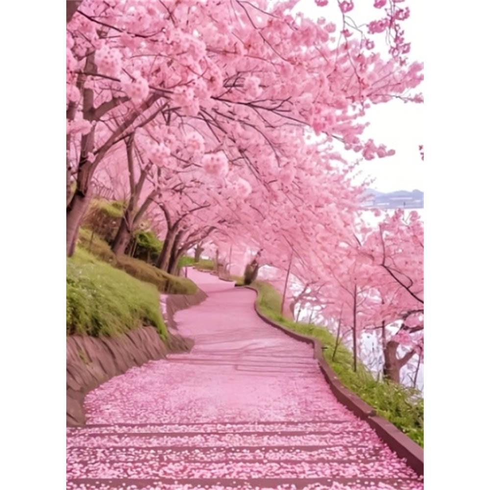

Cherry Blossom Tree Diamond Art Piece Set, 5D Diamond Painting Flower DIY Gem Cross Stitch Crafts and Crafts Decoration Home Wall Ornaments Round 20x30cm