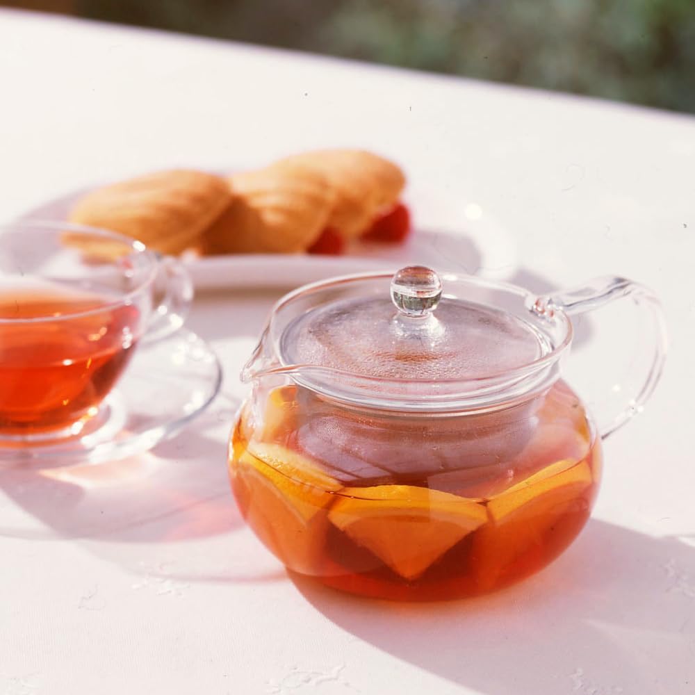 HARIO Chacha 450ml Perfect Teapot, Round, Capacity, Heat-Resistant Glass, Gift, CHJMN-45T