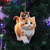 Cartoon Katze Acryl Hängende Dekoration Hause Innen Weihnachten Baum Auto Rückspiegel 2D Flache Kätzchen Hängende Ornament Tier Anhänger