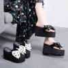 Fashion Women Summer Beach Flip Flops Bowknot Wedges Slippers Ladies Fashion Slides Soft EVA Platform Shoes Female High Heel Sandals