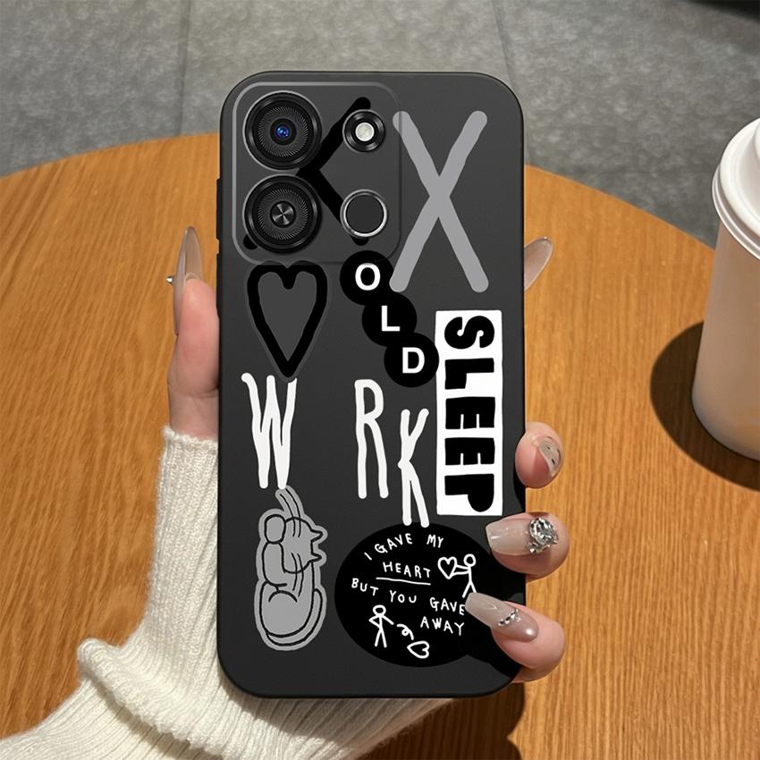 For Itel A05S A04 A60S A16 A33 Plus A56 A23 A58 A25 Pro A49 A35 A18 Phone Case Colorful Graffiti Matte Silicone Cover For Itel Anti Fingerprint Bumper