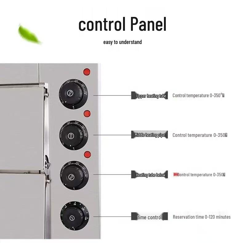 Fumai Electric Stone Slab Pizza Oven, High-Power Single/Double Layer with Stainless Steel Timer for Commercial Use