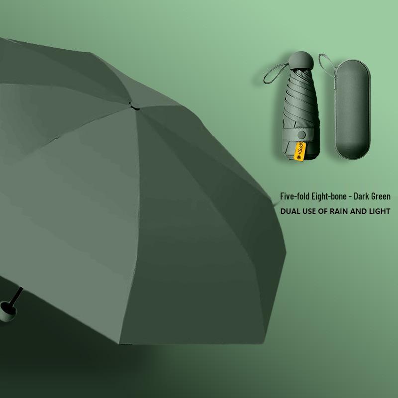 Compact Women's Umbrella with UV Protection and Black Coating – Dual-Use for Sun and Rain