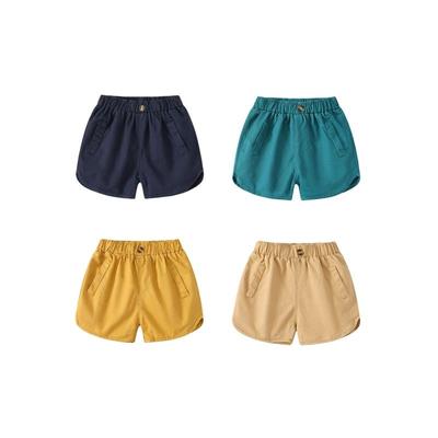 Style Cotton Children's Casual Shorts, Summer Breathable Solid Color Mid-Length Pants for Boys and Girls, Loose Mid-Waist Pants for Young Children