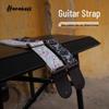 Day & Night Floral Cotton Guitar Strap Set: Anti-Slip, Widened Design, Dark Night Pattern 022, Sunlight Pattern 021