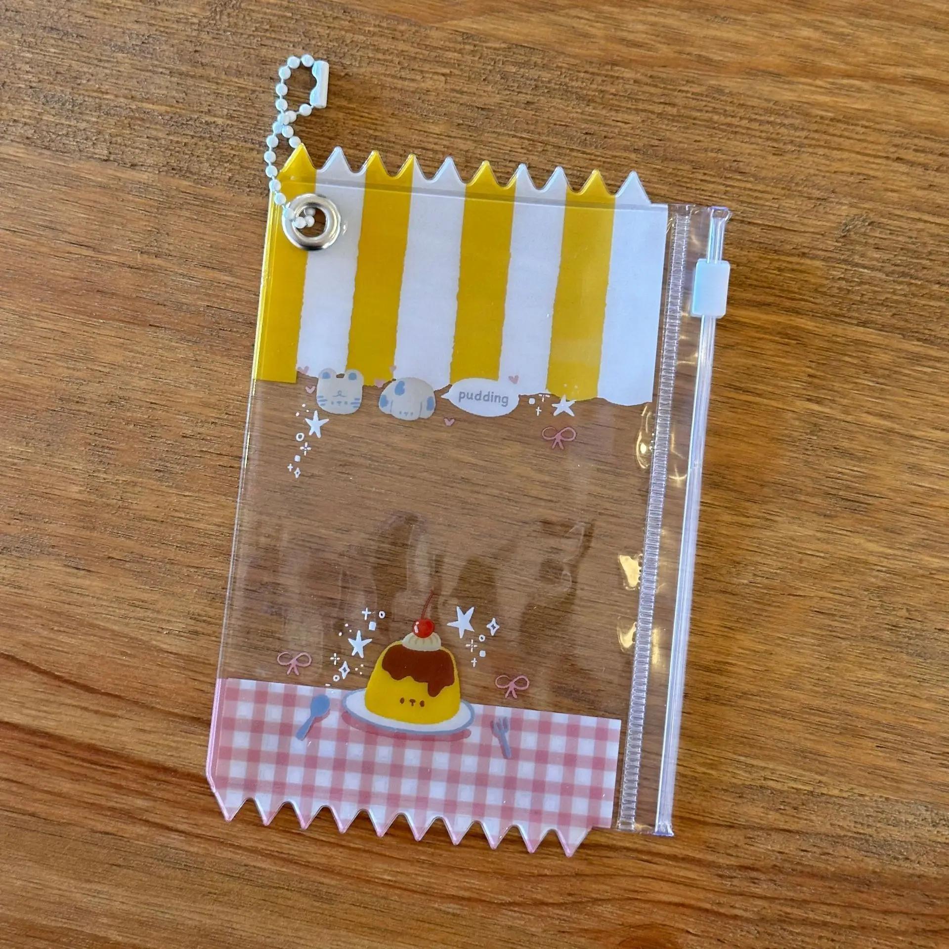 

Кавайный пакет для конфет ПВХ фоторамка милый клубничный держатель для карт с цепочкой 3 дюйма K-pop дисплей для фотокарточек для девочек оптом