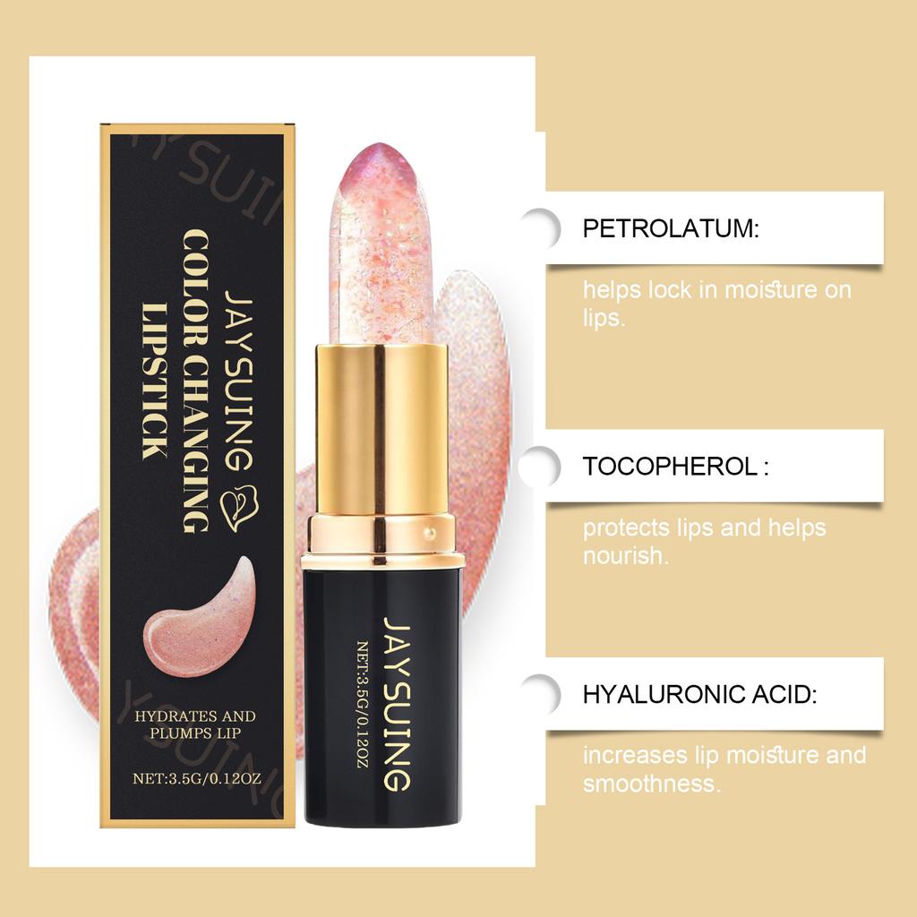 JAYSUING glitter color-changing nourishing lipstick moisturizing non-greasy nourishing lip moisturizing brightening color-changing lipstick