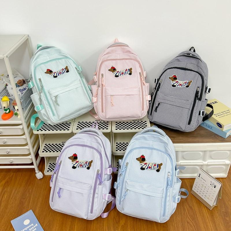 Plaid Schoolbag Women's Large Capacity Backpack Student Backpack