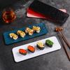 Japanese Sushi Sashimi Stone Pattern Long Plate for Desserts, Snacks, Pastries, and Western Dishes