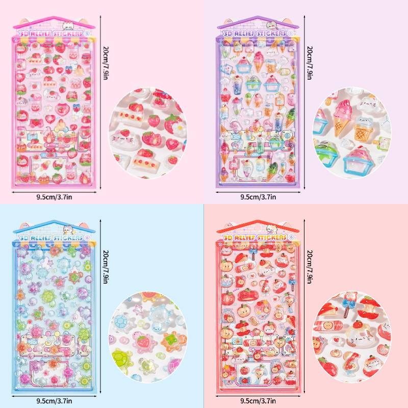 Cute Cartoon Animals Drop 3D Relief Sticker Scrapbooking Diy Diary Phone Case Stationery Sticker Collect Stickers Book Kids Gift