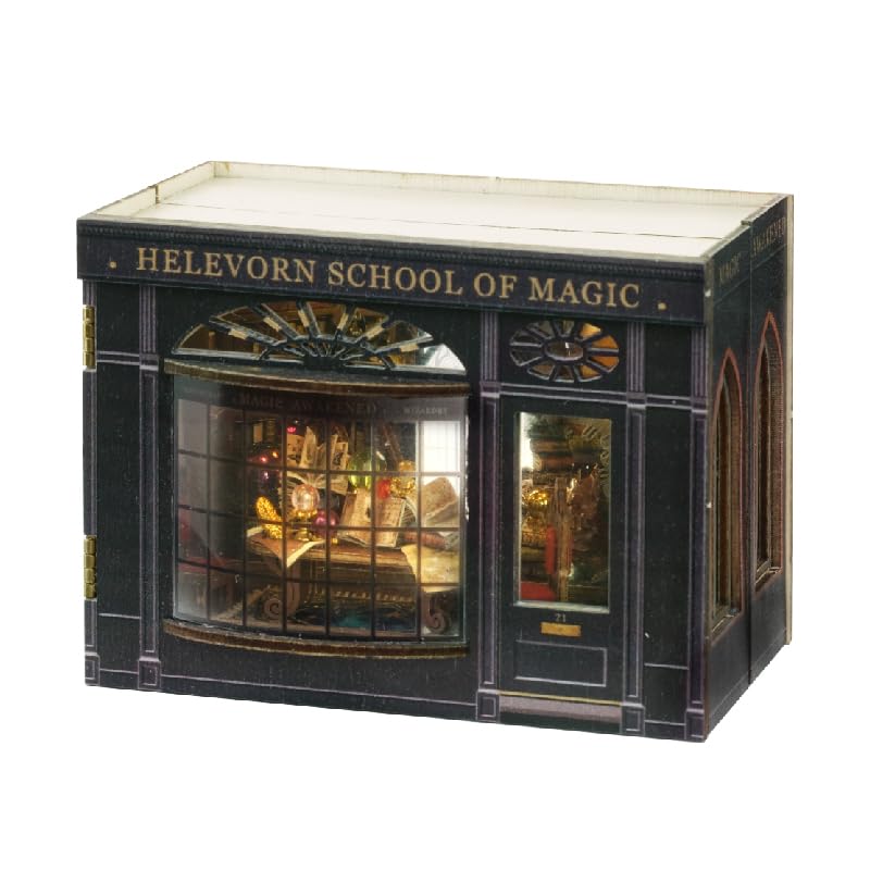 ZKEIZU DIY Wooden Dollhouse Kit with LED Miniature Handmade Home Gift Lights, Model, Craft, Decor, (Magical Fate)