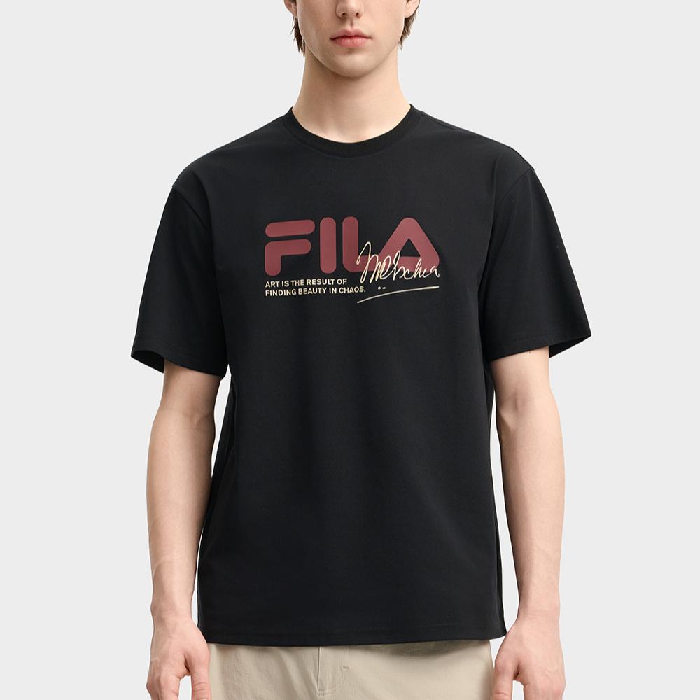 New FILA X M.C.ESCHER HERITAGE SS25 T Shirt Men's Jet Black F11M538130F-BK