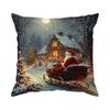 Santa Claus Cushion Pillowcase Printed Polyester 45X45Cm Throw Pillowcover Decorative Sofa Cushion Pillowslip Home Decor