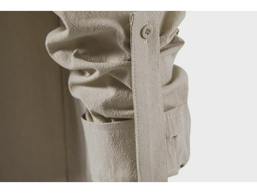 Men's Cotton Linen Henley Shirt - Beach Casual Stand Collar Long Sleeve (2024)