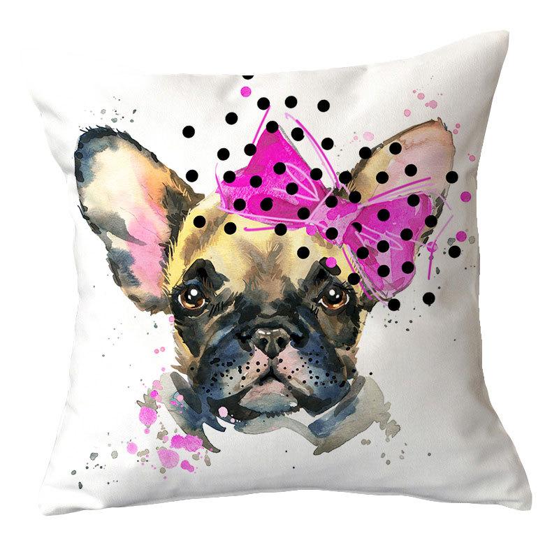 Painted Dog Creative Plush Cushion Pillowcase Office Waist Pillowcase Home Textile
