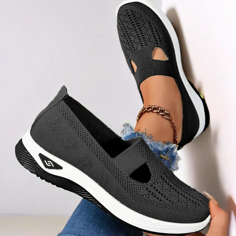 Women's Breathable Mesh Shoes Women Knit Flat Shoes 2026 Summer Women's Shoes Non-slip Lightweight Soft Sole Ladies Casual Shoes