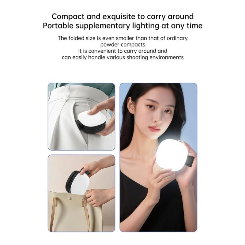 Rechargeable Magnetic LED Circle Light For Smartphone Rotating Angle Individual Portrait Mirror Portable Studio Lighting Type C Charging