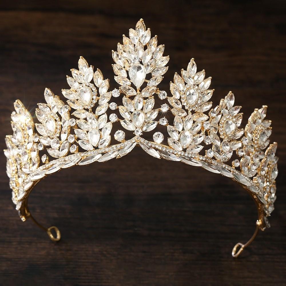 Elegant Baroque Queen Tiaras Luxury Rhinestone Diadem Zinc Zinc Alloy Princess Crown Birthday Party