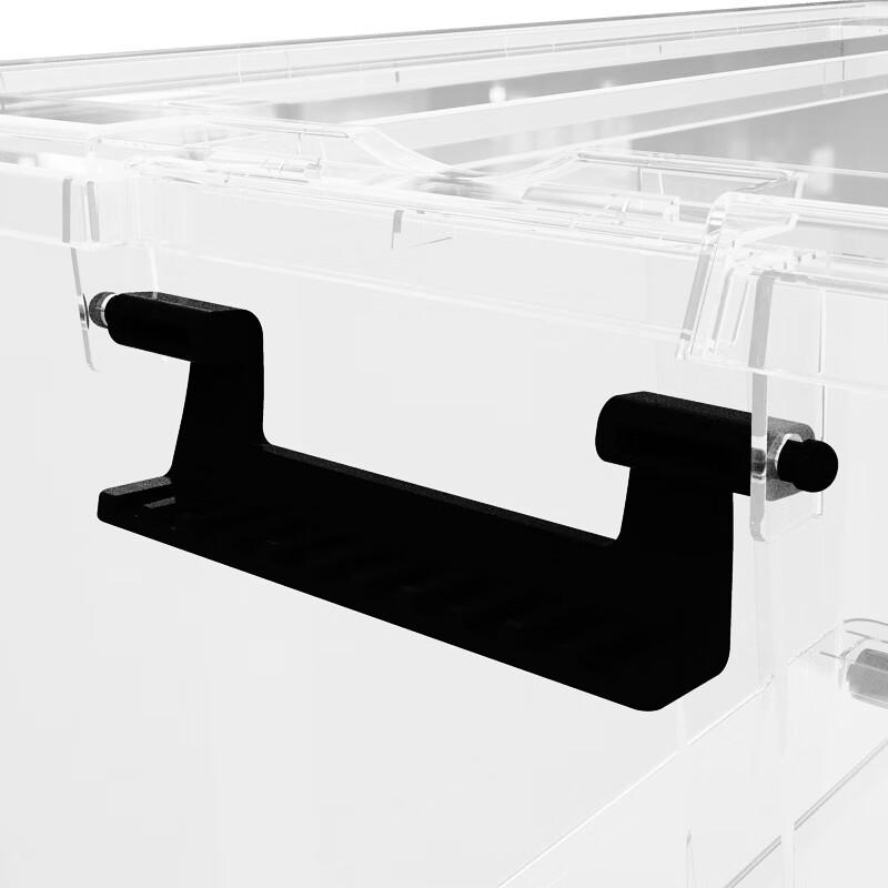 Qingye Mu Large Plastic Storage Box, 56L Transparent Clothes Organizer with Wheels, 1 Piece