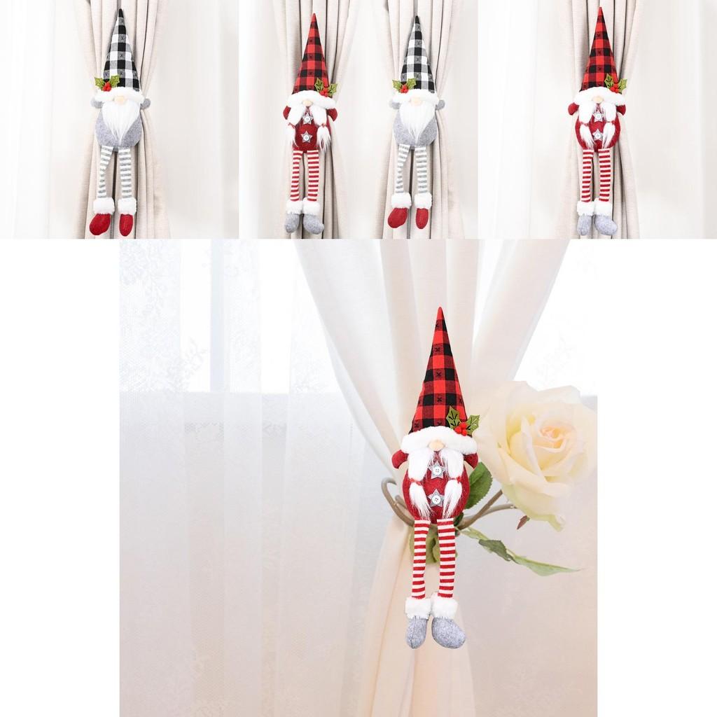 Curtain Christmas Adorable Hooks With Unique Forest Old Man Characters Perfect For Holiday Decor