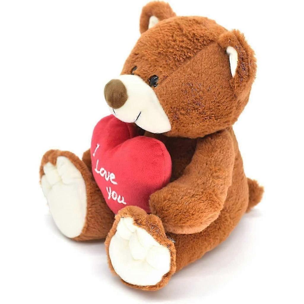 I Love You! 10' Teddy Bear with Red Heart, Soft Plush Bear Doll Stuffed Animal Toys Valentines Day Decor Gifts for Her / Girlfriend Lover Mom Kids (B