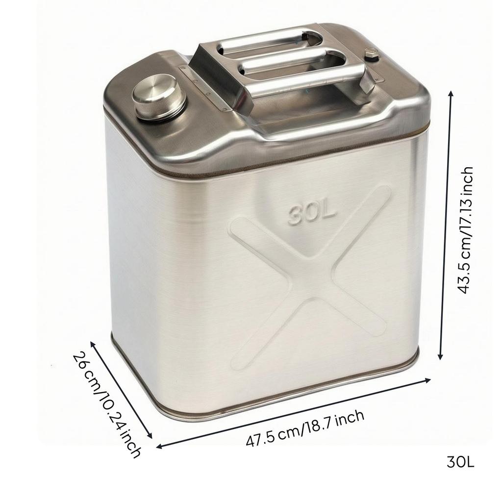 Oil Canister with Handle Stainless Steel Backup Petrol Tank Leakproof Can Drivers, Camping,