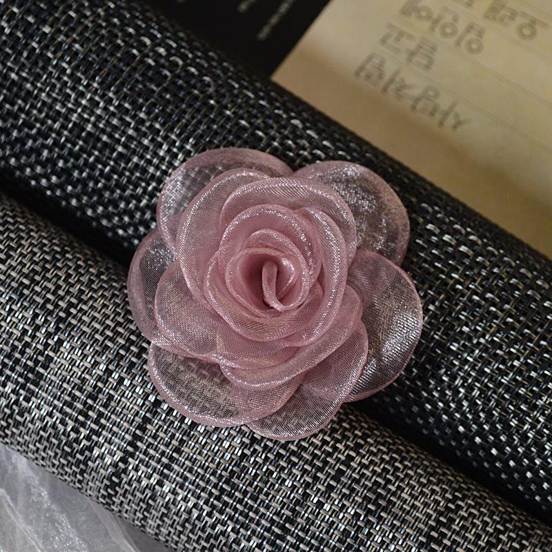Korean Style 15-Piece Gauze Snow Fabric Flowers for DIY Clothing, Hair Clips, Jewelry Accessories