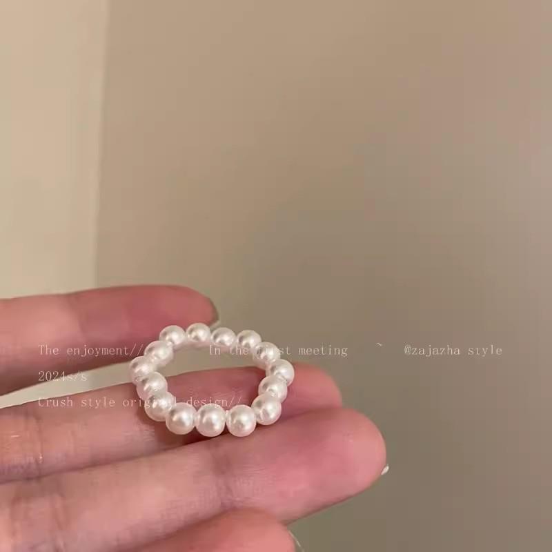 Süßer Blauer Traum Gelee Schale Harz Stern Ring für Frauen Mädchen Metall Seestern Perlen Fingerring Ozean Thema Schmuck Accessoire