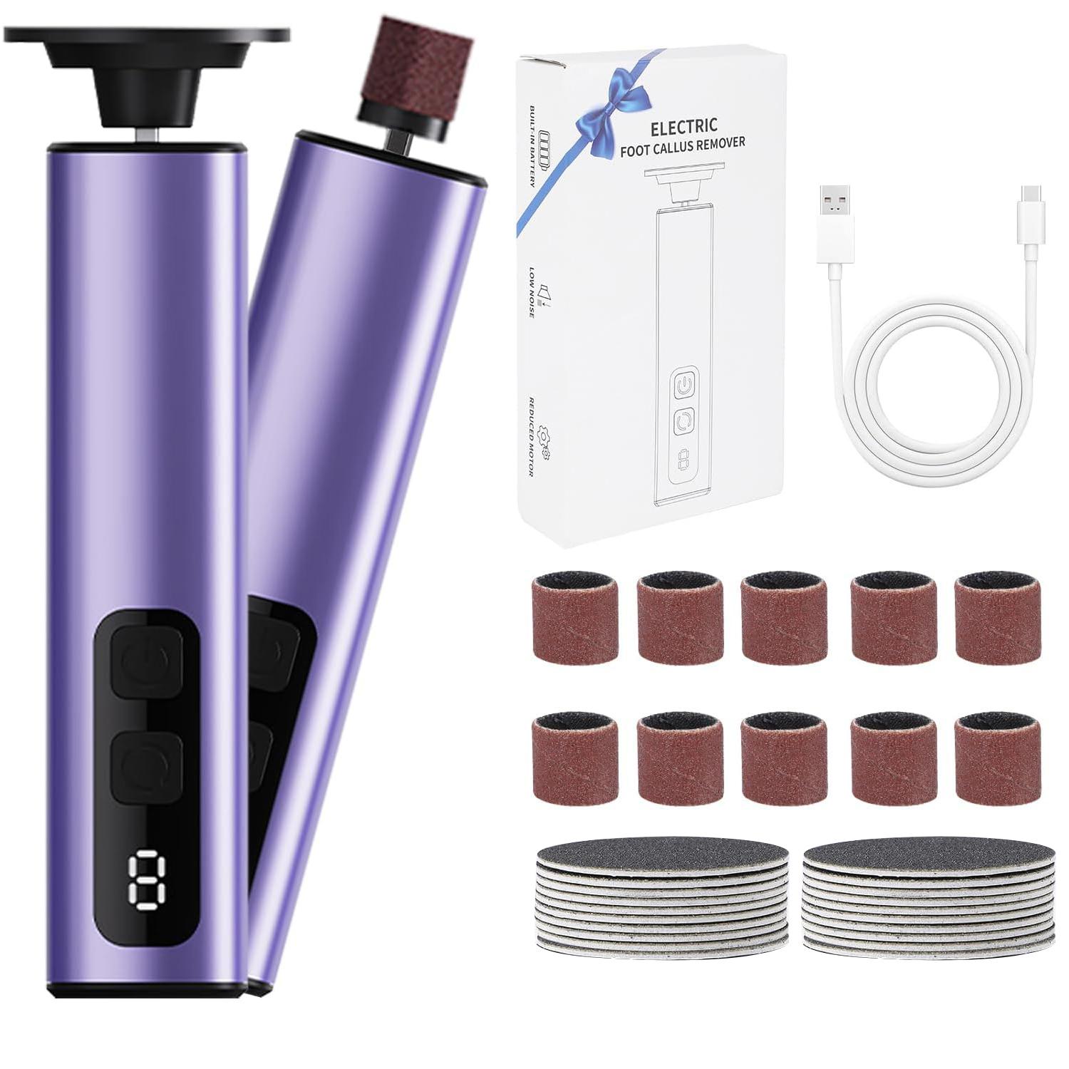 

Инструмент для ухода за ногами 2-в-1 Электрические инструменты для ухода за ногами и руками, Полировка и разглаживание, Блеск ногтей на ногах Электрическая пилка для удаления мозолей Педикюрная пилка фиолетовый
