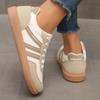 Women's Retro Color Blocked Sneakers with Flat Sole and Cushioned Insole