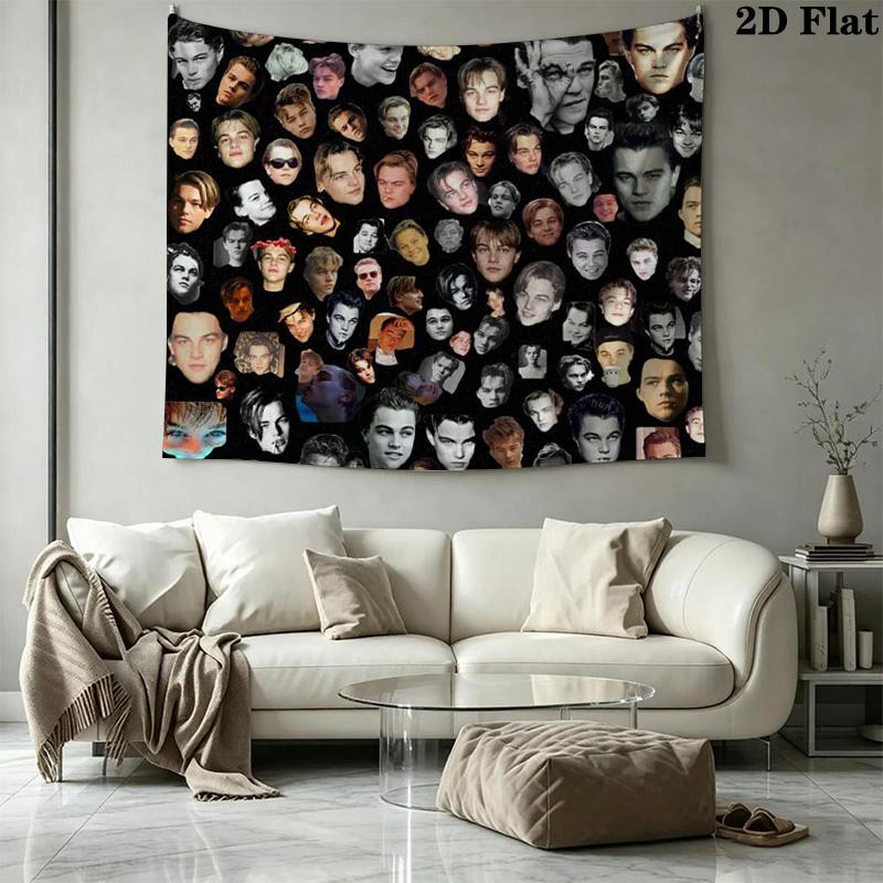 Leonardo DiCaprio Wall Tapestry Aesthetic Wall Hanging Printed Fabric Blanket Decorative Tapestries for Bedroom Living Room Home Decor