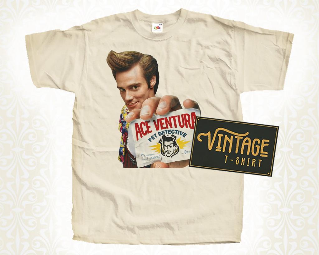 Ace Ventura Pet Detective V4 T-Shirt Vintage Natural Color Men's T-Shirt DTG Digital Print SIZES S M L XL 2XL 3XL 4XL 5XL
